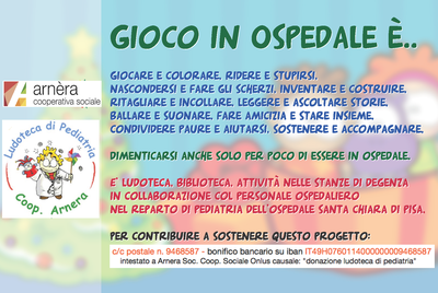 Donazioni per il progetto gioco in Ospedale